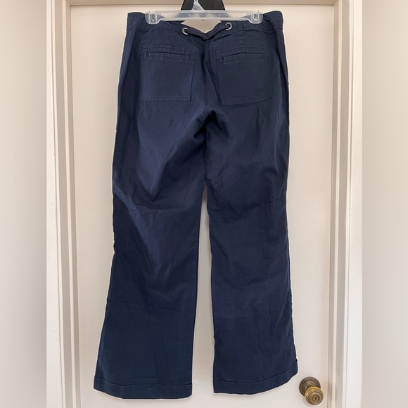 Banana Republic flowy navy linen blend drawstring pants - Picture 5 of 10